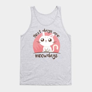 Meowdays Cute Funny Cat Design Tank Top